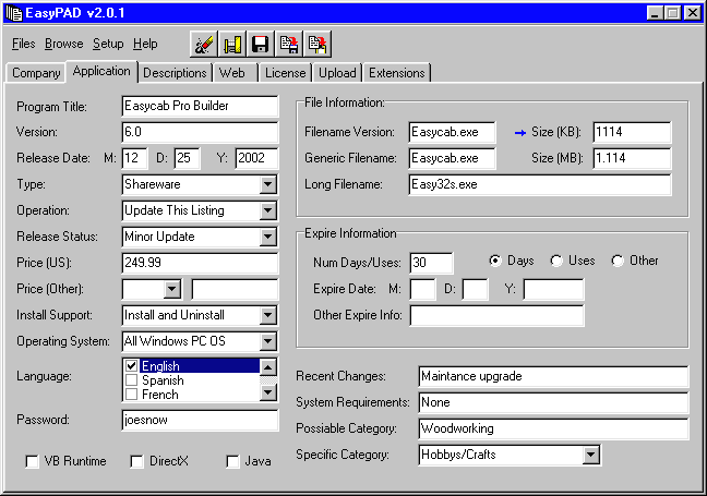 EasyPAD Screenshot